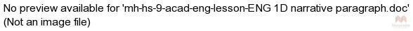 mh-hs-9-acad-eng-lesson-ENG 1D narrative paragraph.doc