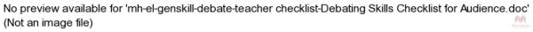 mh-el-genskill-debate-teacher checklist-Debating Skills Checklist for Audience.doc