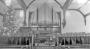 Waterloo-Kitchener United Mennonite Church interior, pulpit area and organ, 1954